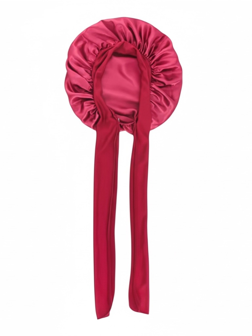 🎀 Brand New Satin Bonnet with Bow – Red Wine 🍷 🎀